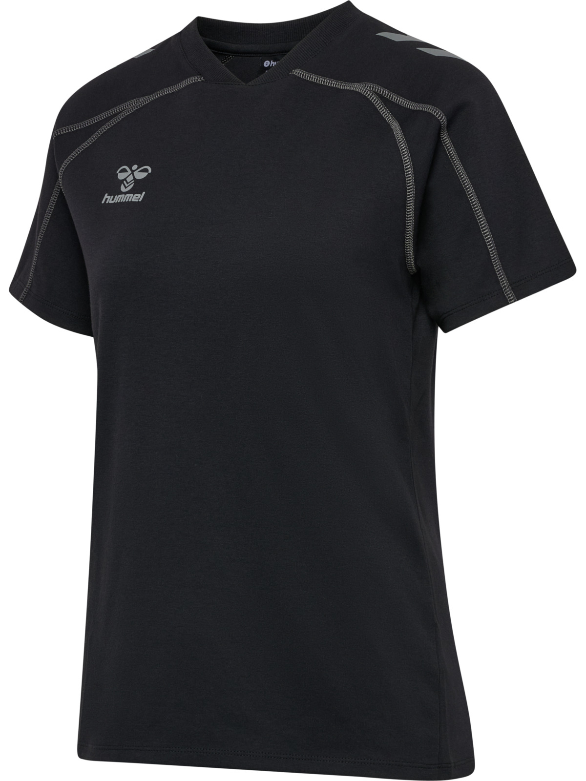 T-Shirt, Kurzarm, Rundhals, Schwarz, Hummel Logo