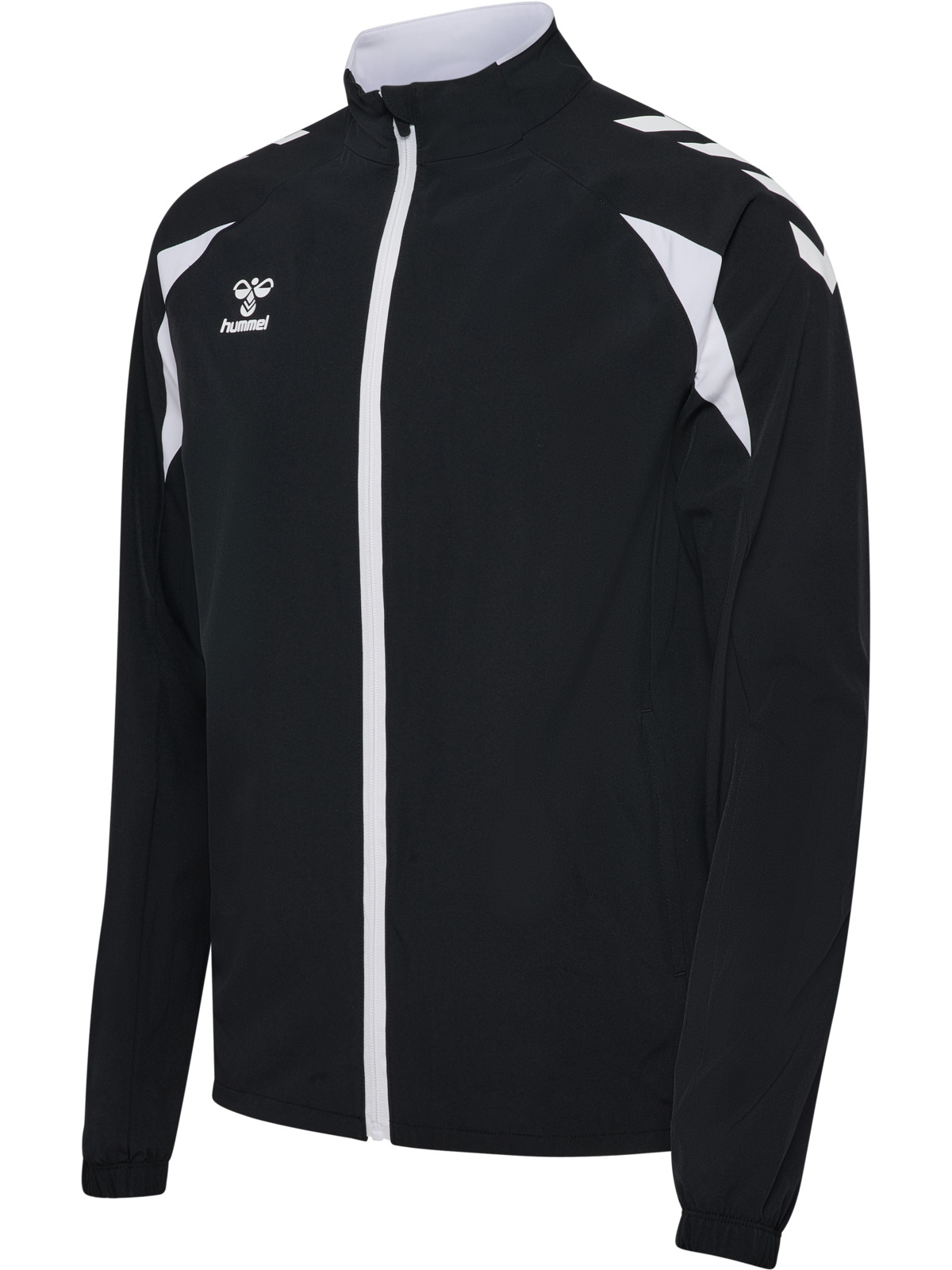 Sportsjacke, Reißverschluss, Schwarz, weiße Akzente, Material: Polyester
