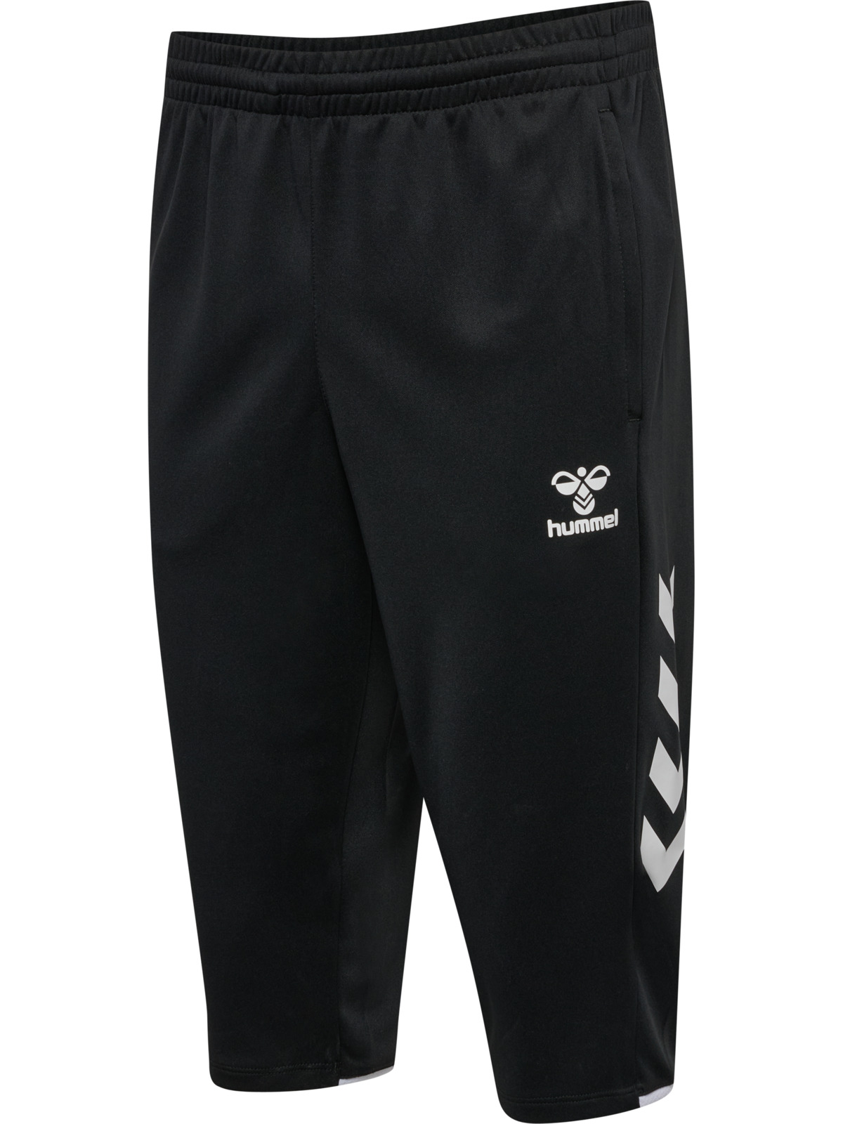 sporthose, knie-/beinlänge, schwarz, elastisch, logo