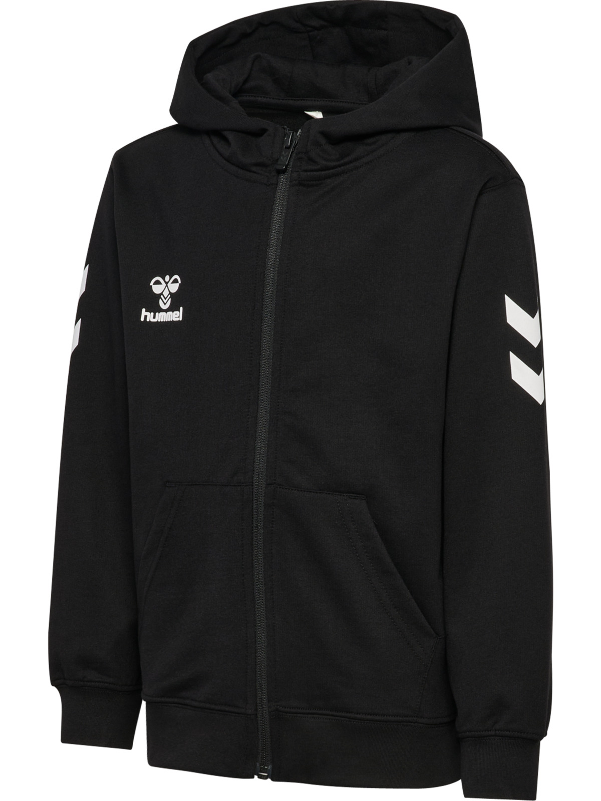 Kapuze, Reißverschluss, Hoodie, Schwarz, Rippebündchen