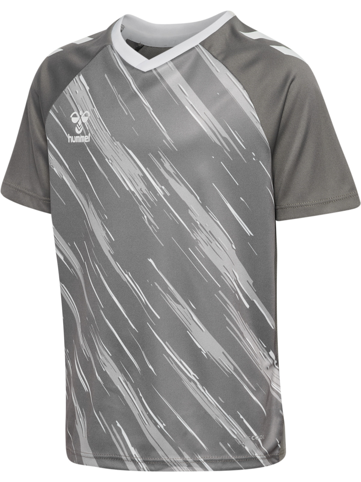 Jersey, Sporttop, Graues Shirt, Musterstreifen, Hummel Logo