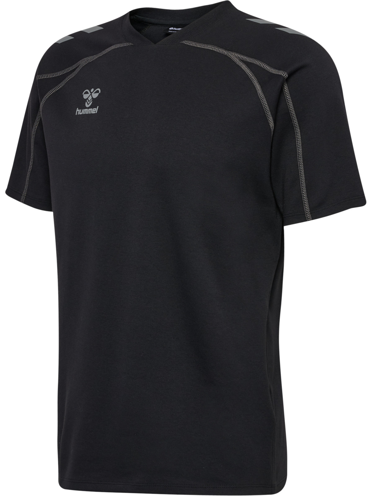t-shirt, kurzarm, schwarz, sport, hummel