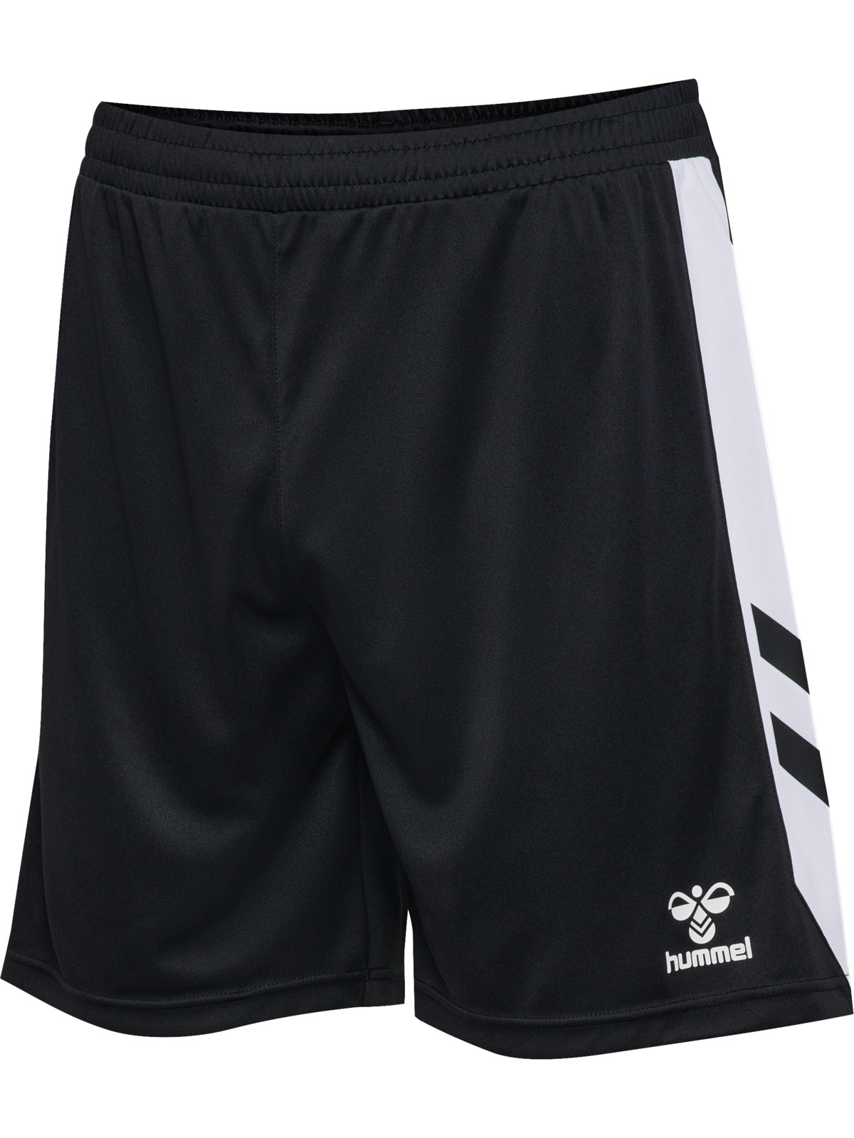 Shorts, Basketball shorts, Schwarz, Weißer Seitenstreifen, Hummel Logo