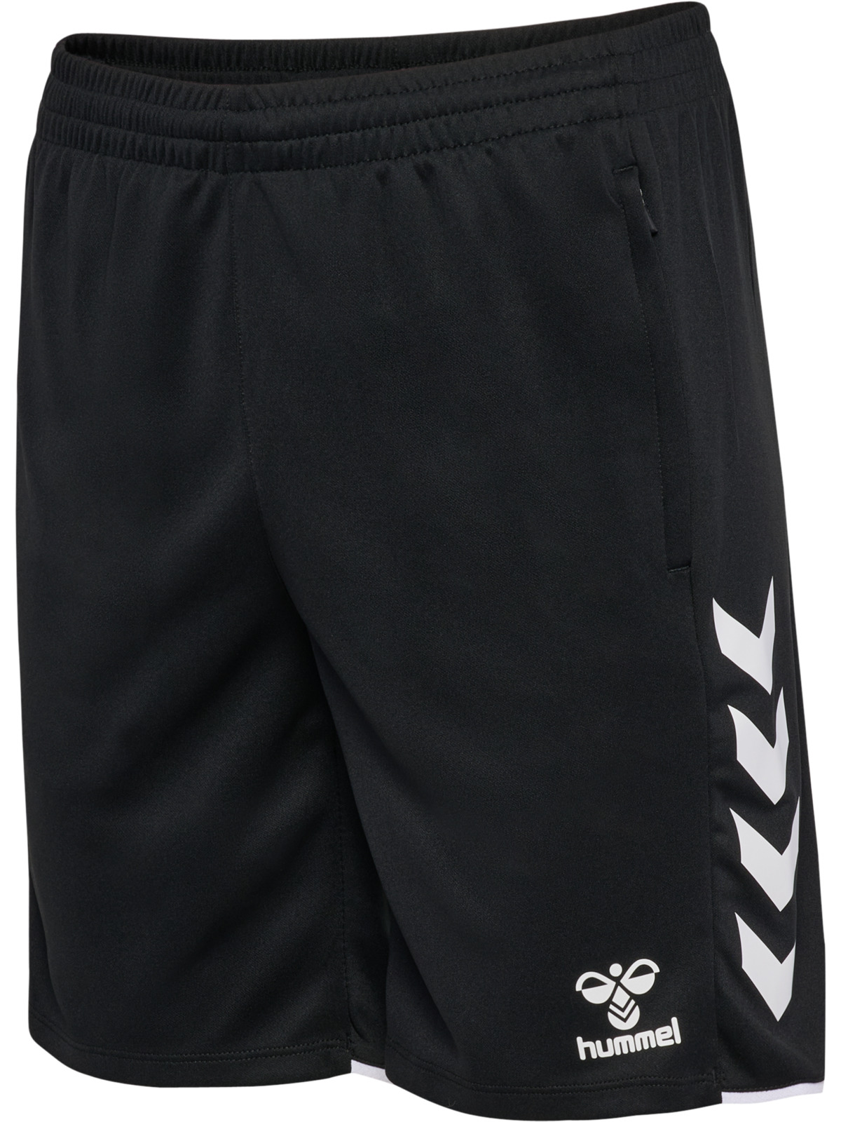 shorts, schwarz, athletisch, Tasche, hummel-Logo