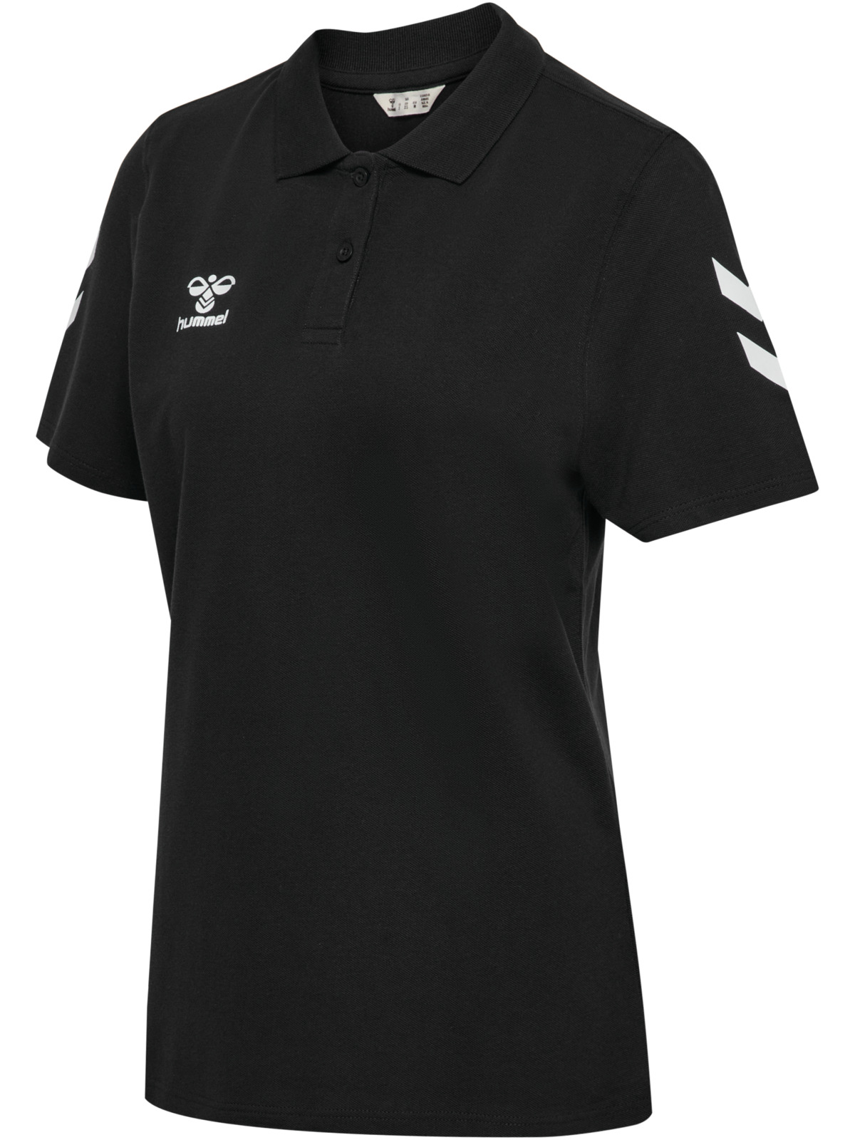 polohemd, schwarz, kurzarm, hummel-logo, schlichtes design