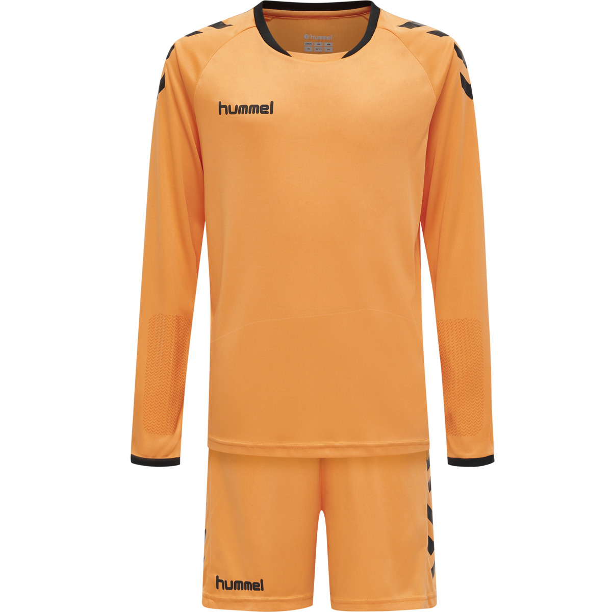 Torwarttrikot, oranges Trikot, Langarmshirt, hummel Logo, Fußballuniform