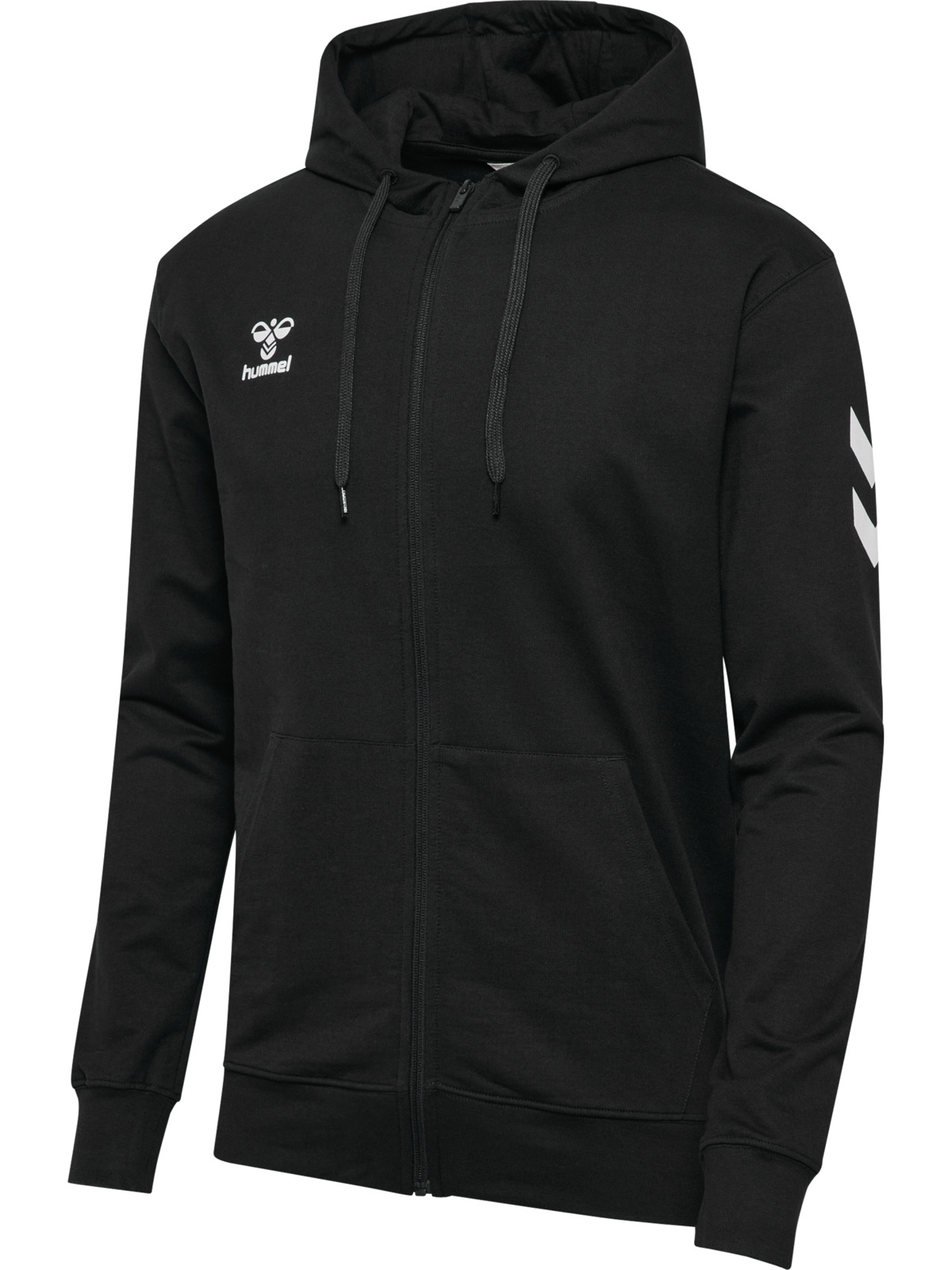 Hoodie, Reißverschluss, Schwarz, Vordertaschen, Logo