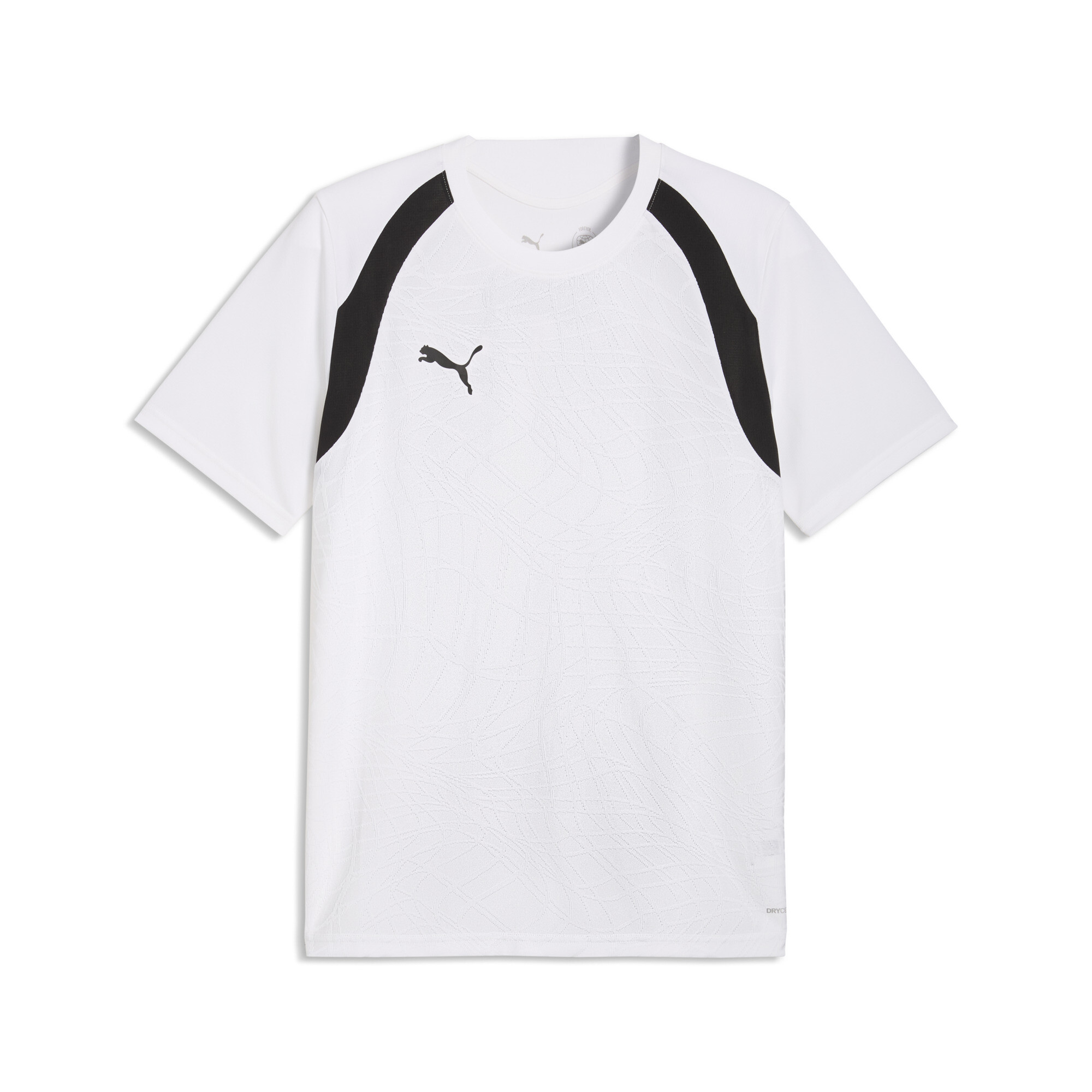 T-Shirt, Kurzarm, Weiß, Puma Logo, Schwarze Einsätze
