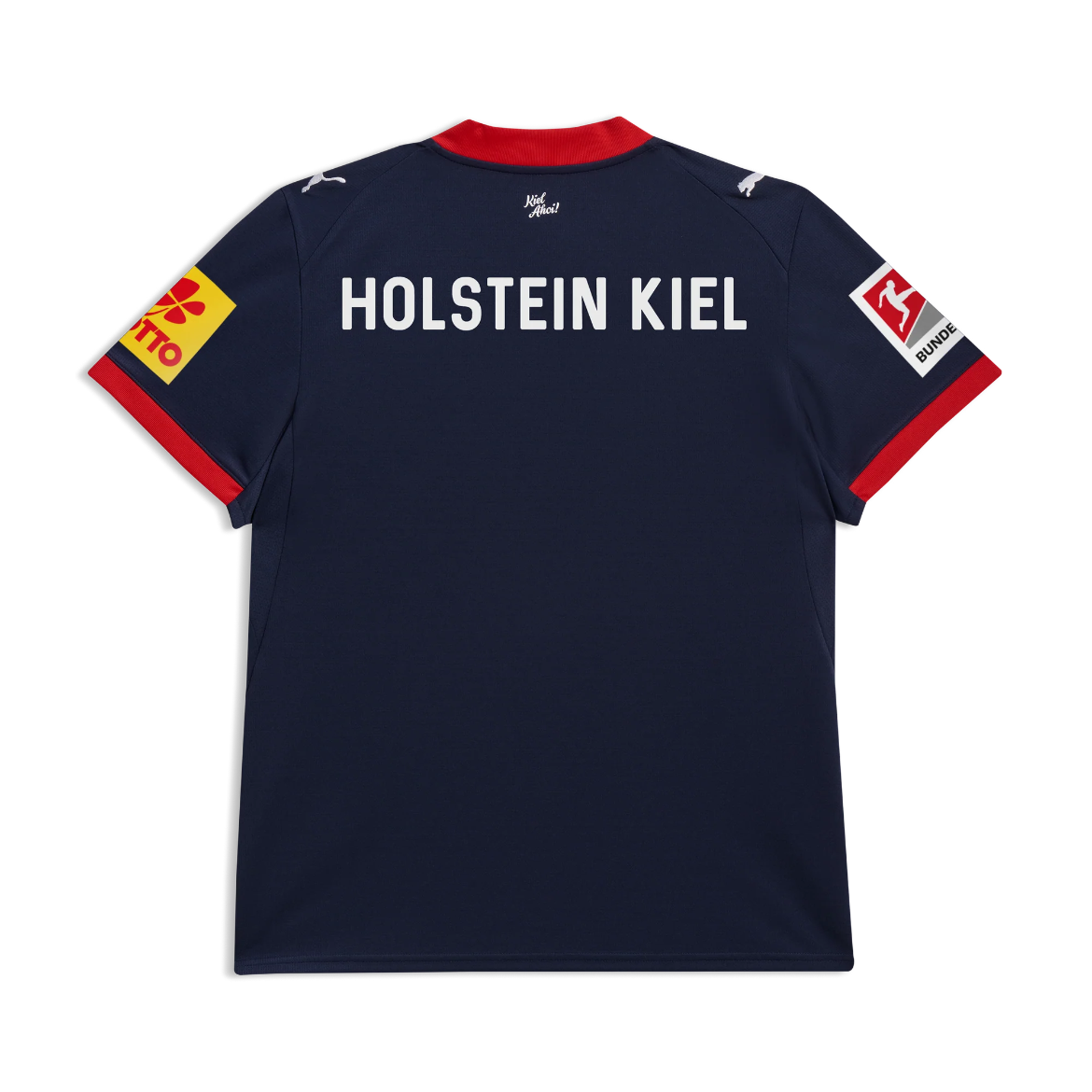 Trikot, Kurzarm, Navy, Aufdruck, Sponsorenlogo