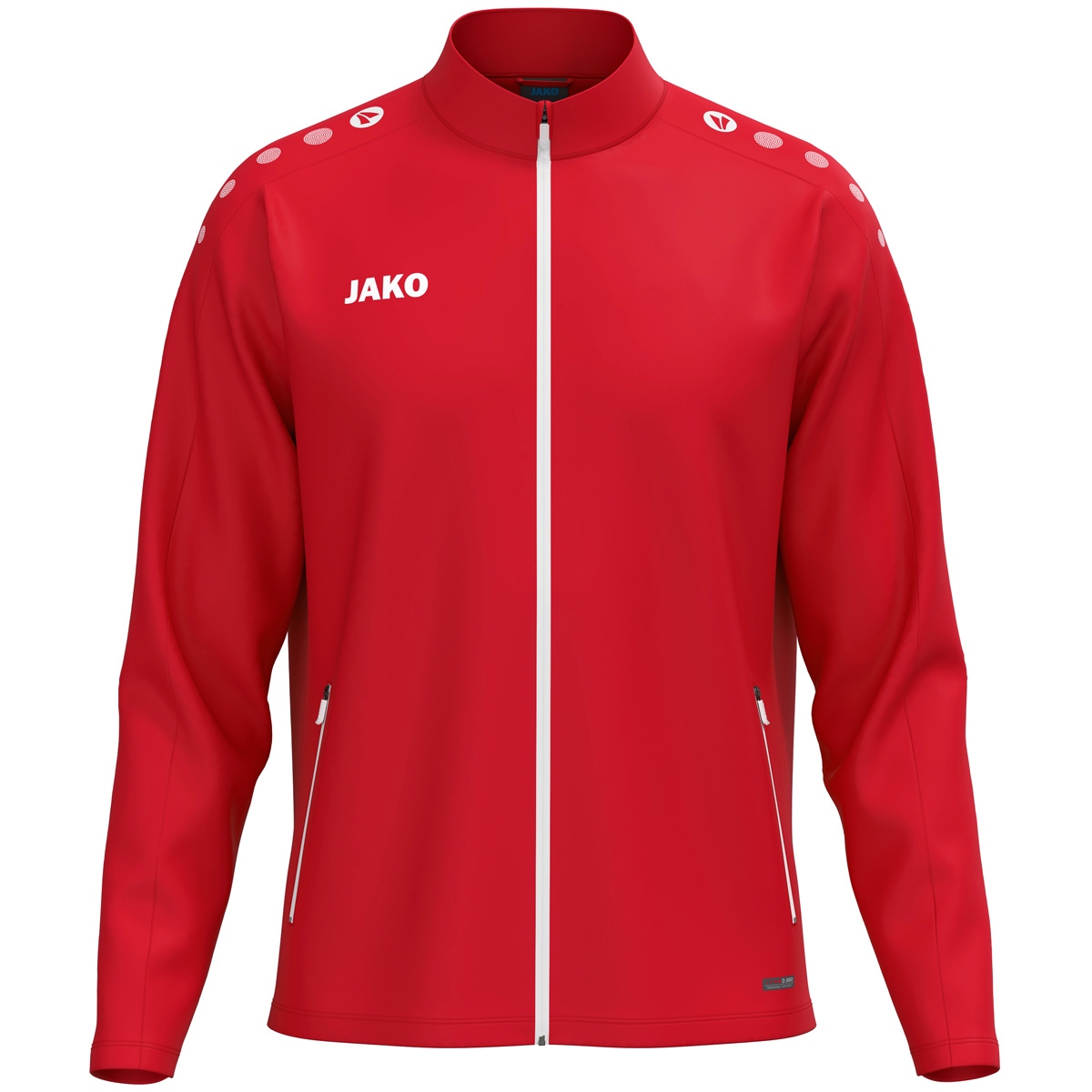 jacke, sportjacke, reissverschluss, rot, taschen