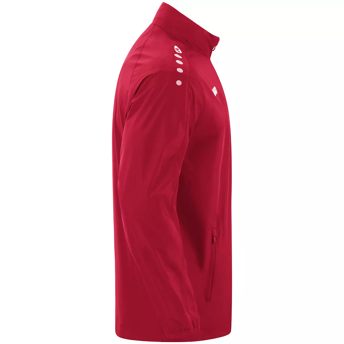 Regenjacke, Laufjacke, Rot, Reißverschlusstasche, Nasenclip-Logo?