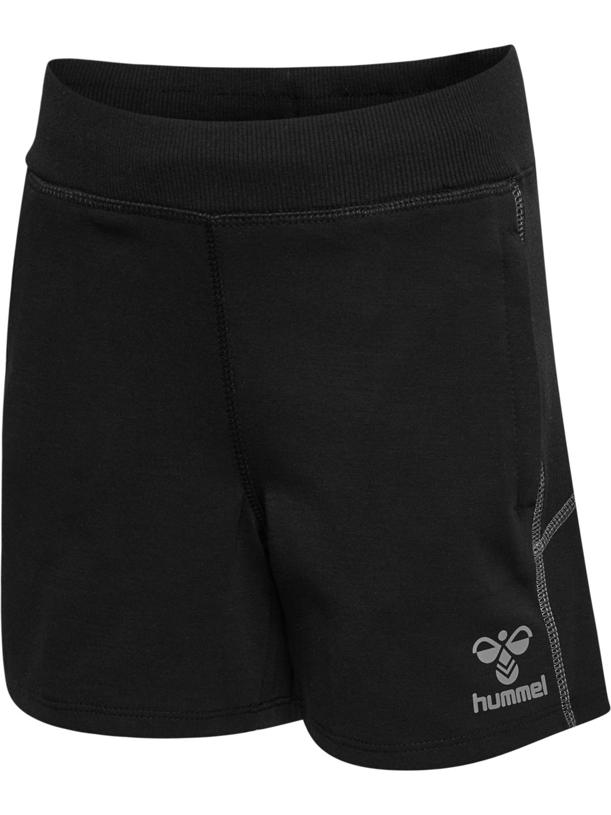 Schwarz, Shorts, Sporthose, elastischer Bund, Hummel Logo