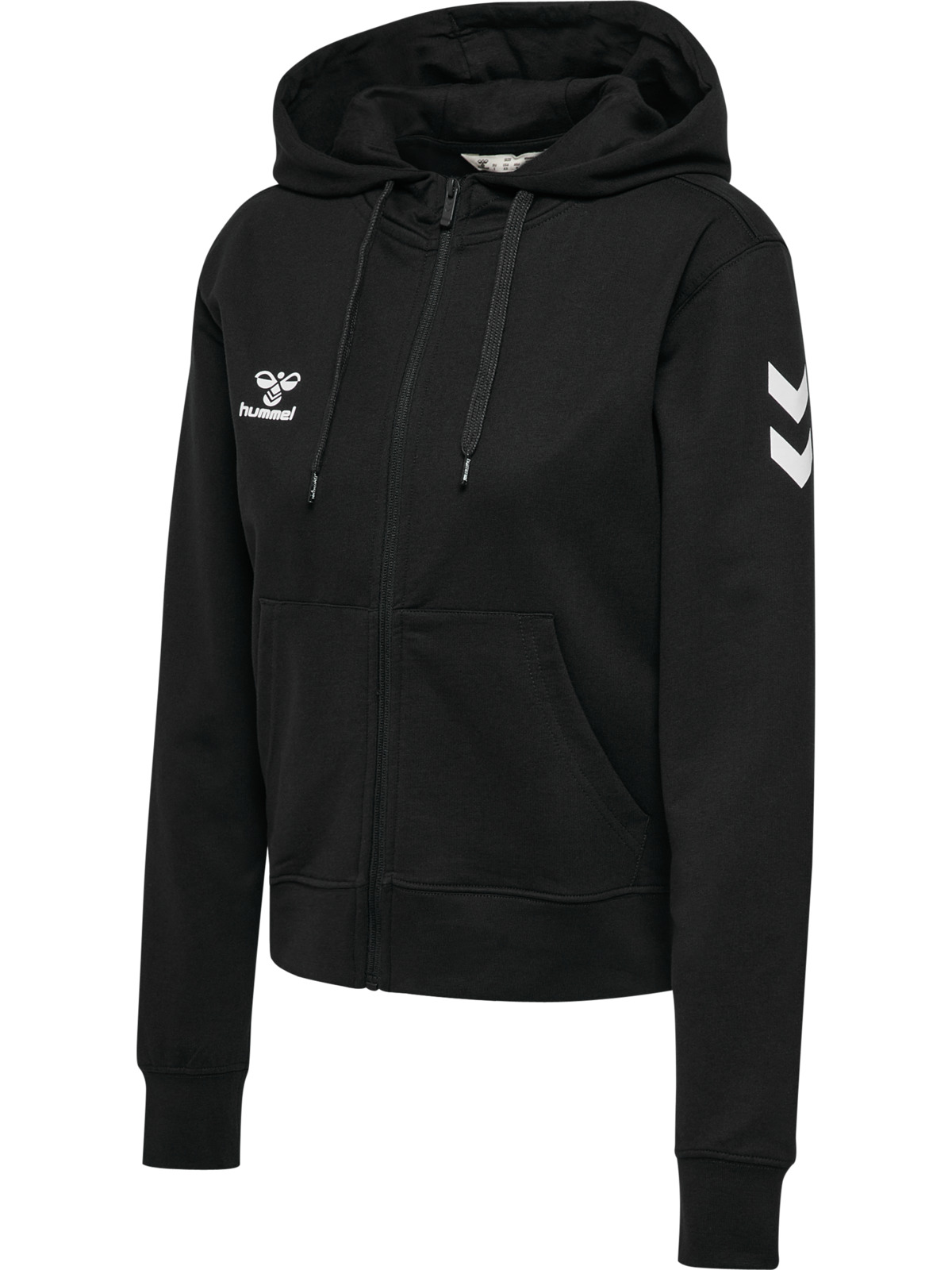 Hoodie, Reißverschluss, Fleece, Schwarz, Hammel Logo