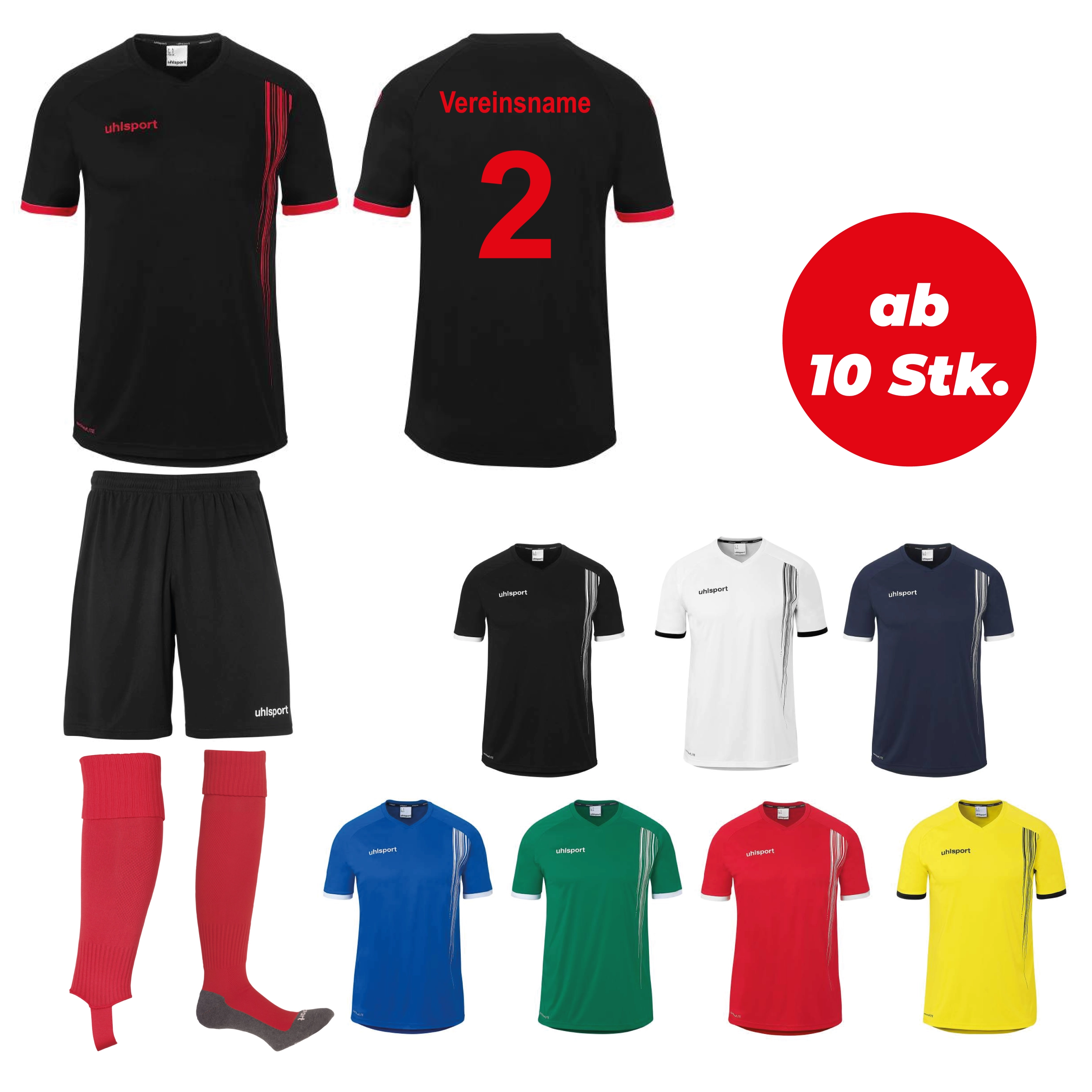 Trikotsatz Fußball Uhlsport IMPULSE ab 10 Stk. inkl. Druck