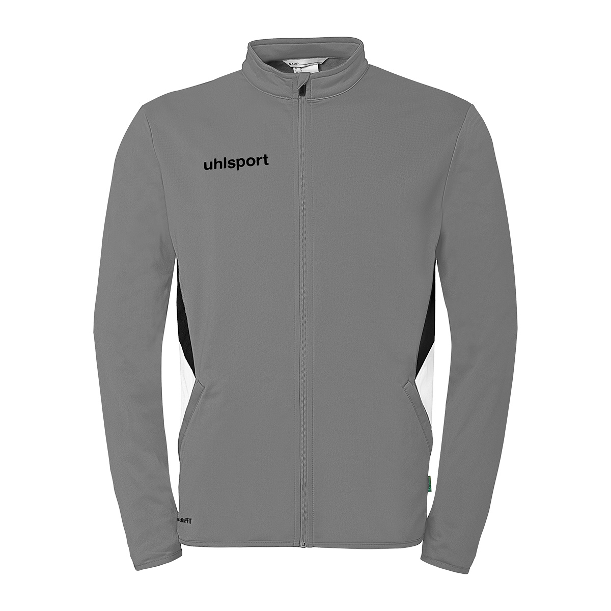 Fleece-Jacke, Reißverschluss, Seitentaschen, Grau, UhlSport-Logo
