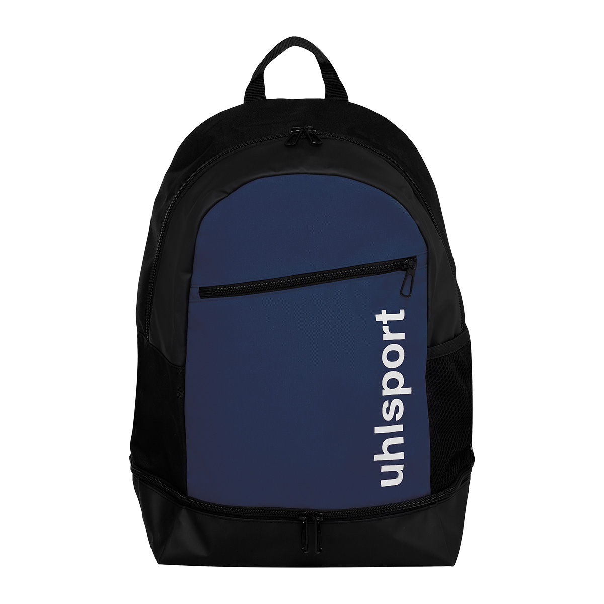Rucksack, Schulrucksack, blaues Panel, Reißverschlussfach, Mesh-Seitenfach